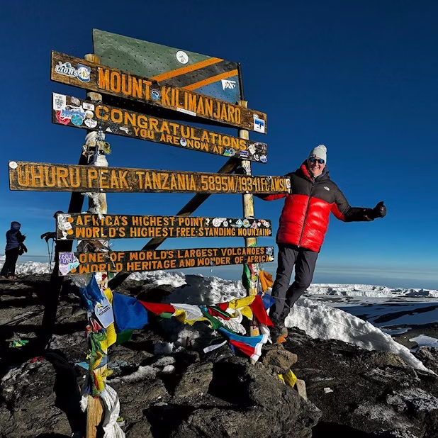 Dave Frakes from PPD Biotech on the summit of Kilimanjaro